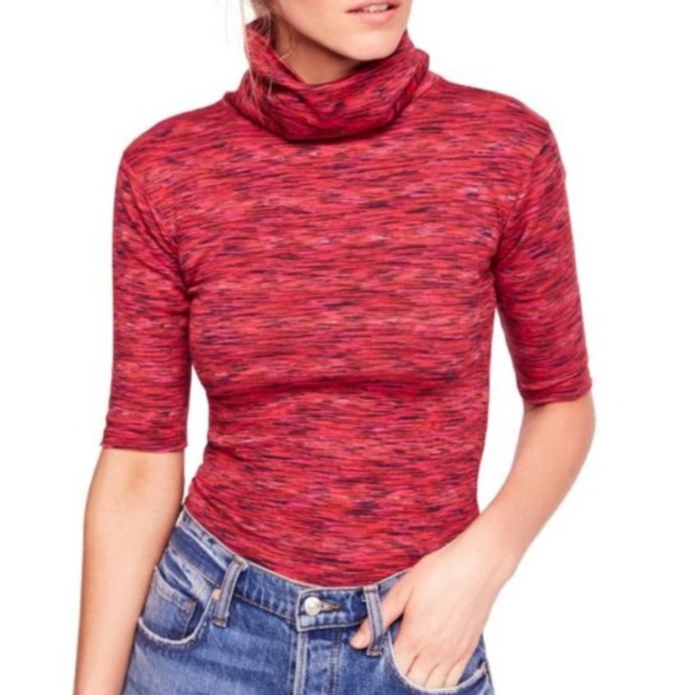 Free People Space Dye Sunshine Turtleneck Tee